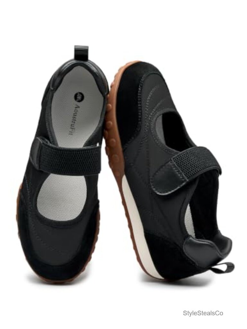 Women's Mary Jane Sneakers Slip-On Hook and Loop Walking Shoes